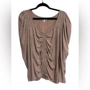 Maurices Ruched Tan Women's Top